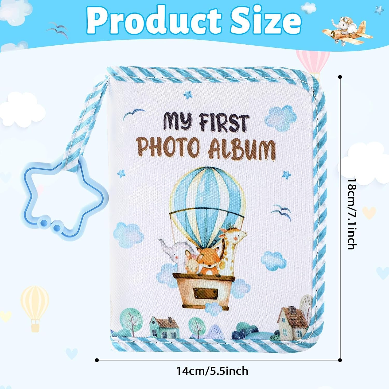 Baby's My First Family Album Soft Photo Cloth Book Adventure Land My First Book of Photos Baby Memory Album Gift Holds 4x6 Pictures for Babies Newborn Toddler & Kids Girls Baby Shower