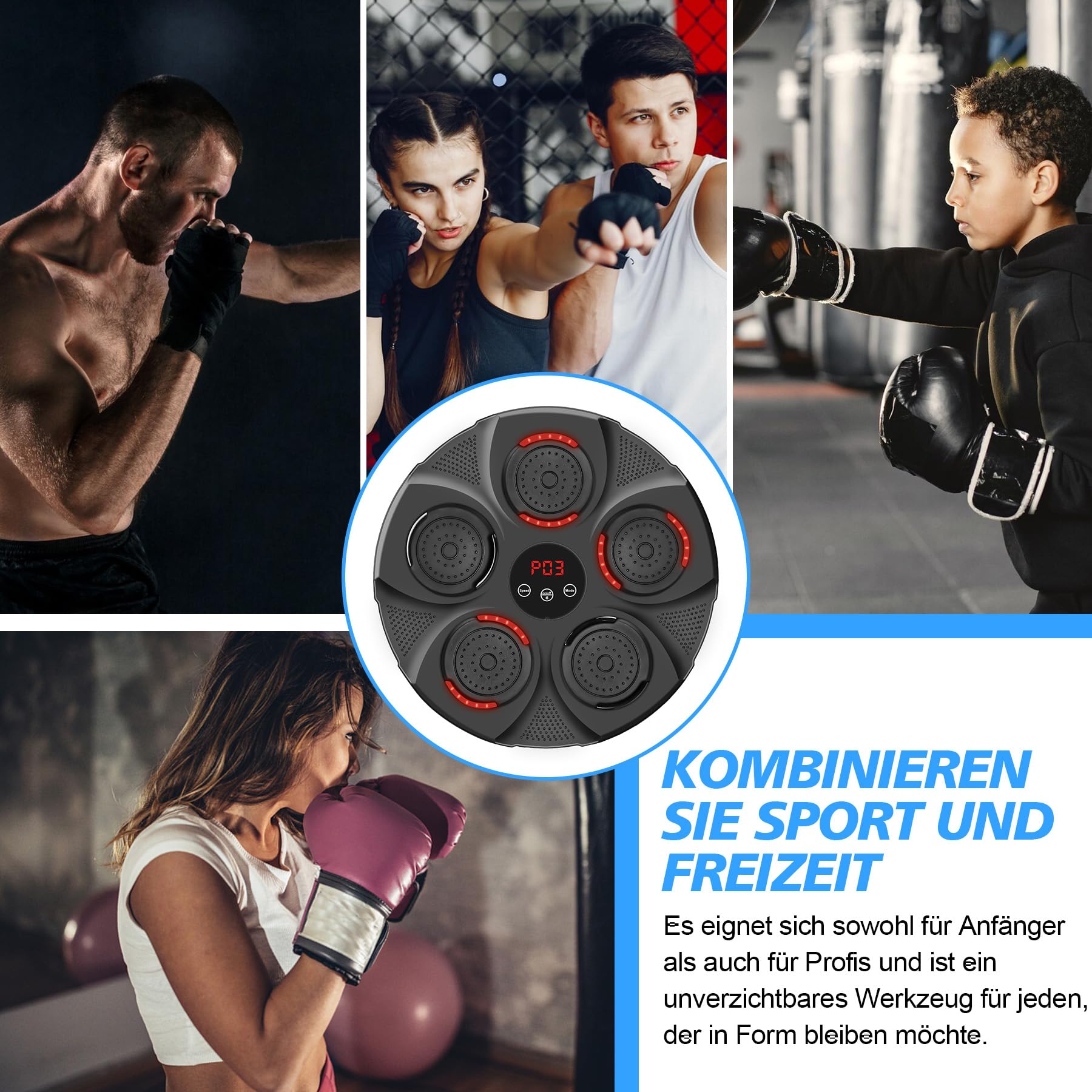 Music Boxing Machine With Boxing Gloves, Smart Bluetooth Wall-Mount Boxing Game