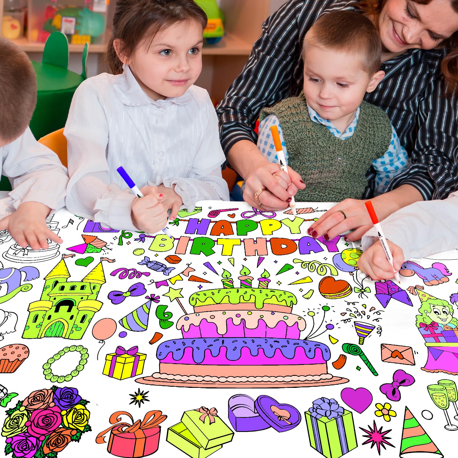 Affiche à Colorier D'anniversaire, Grand Papier D'activité à