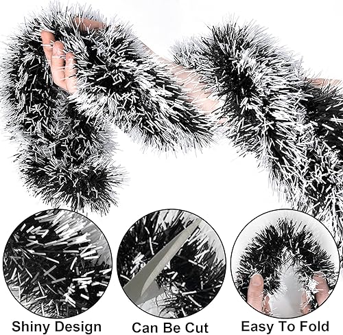 Miniatura 2 de TURNMEON Paquete de 5 guirnaldas navideñas de oropel de 33 pies, decoración metálica, decoración de árbol de Navidad, suministros de fiesta de