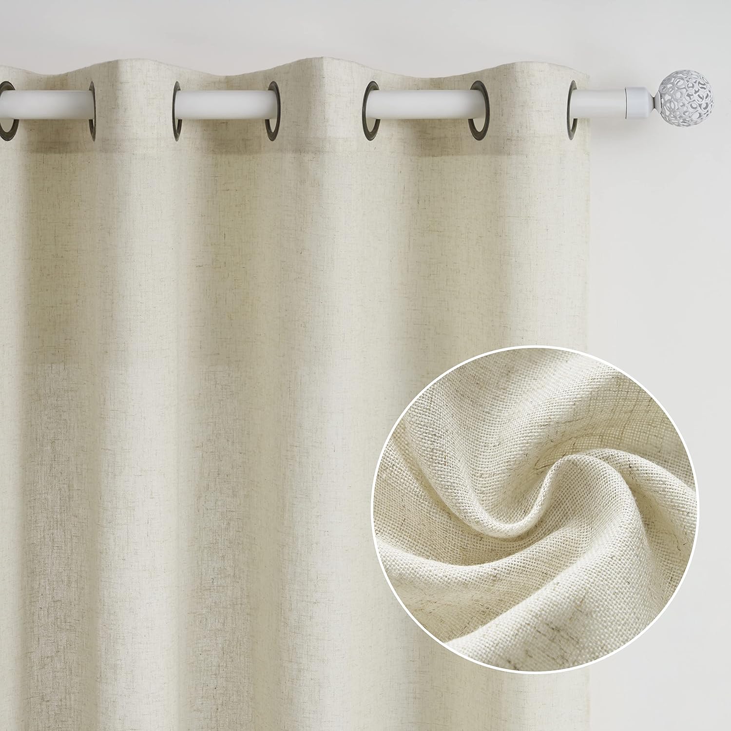 Amazon.de CUTEWIND Leinen Vorhang Beige Gardinen Wohnzimmer Gardinen Leinenoptik