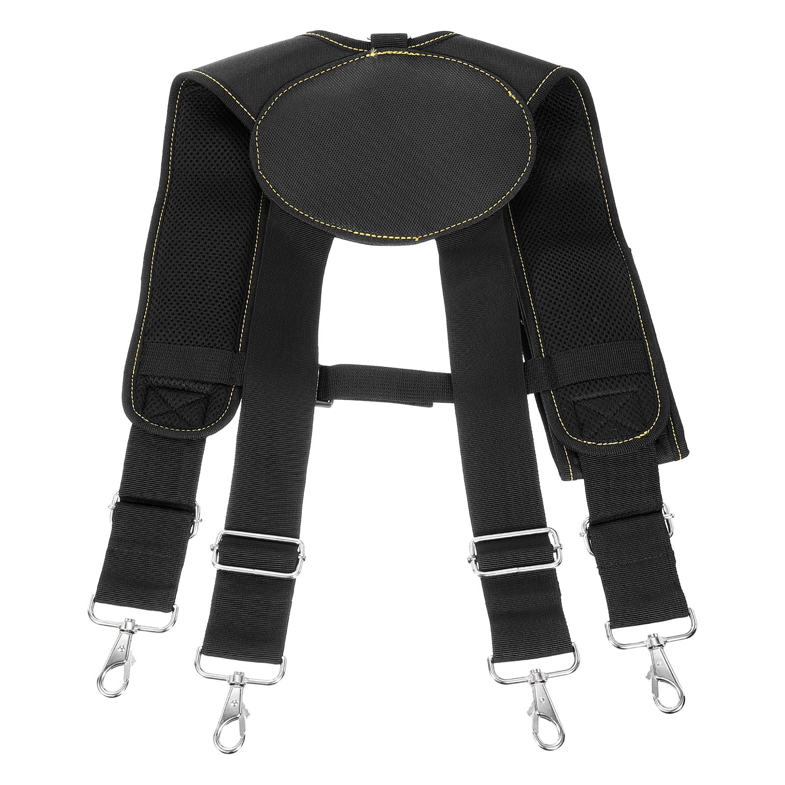 QUARKZMAN Bretelles pour Framer Carpenter Electrician Tool Belt Noir/Rouge | Bretelles De Ceinture À Outils Avec 4 Boucles D'Attache Bracelet Magnétique Support De Téléphone Mobile Porte-Crayon
