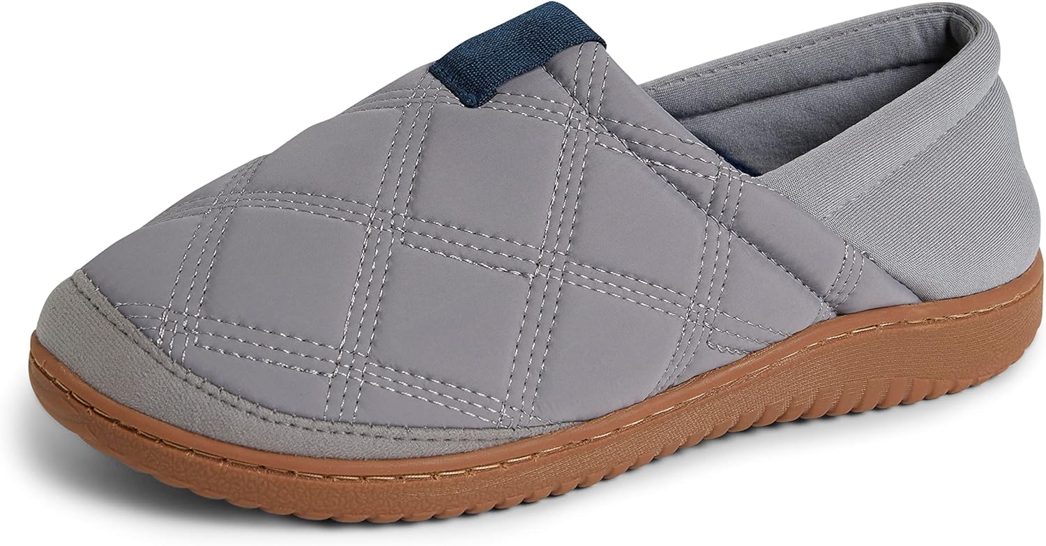 Dearfoams womens River Closed Back Memory Foam Energy Return Slipper, Medium Grey, Medium US