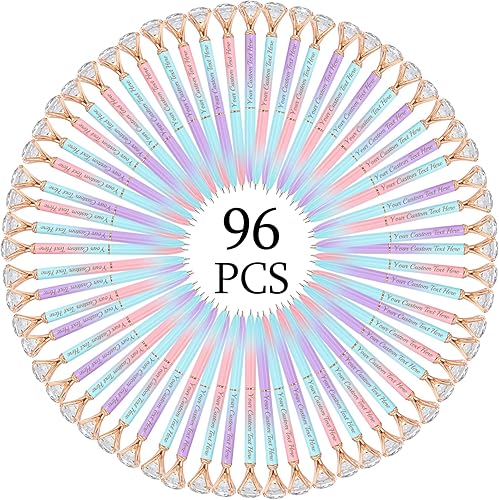 Miniatura 10 de Farmelov Bolígrafos personalizados a granel con grabado sin nombre, bolígrafos de diamantes personalizados, texto personalizado, regalos