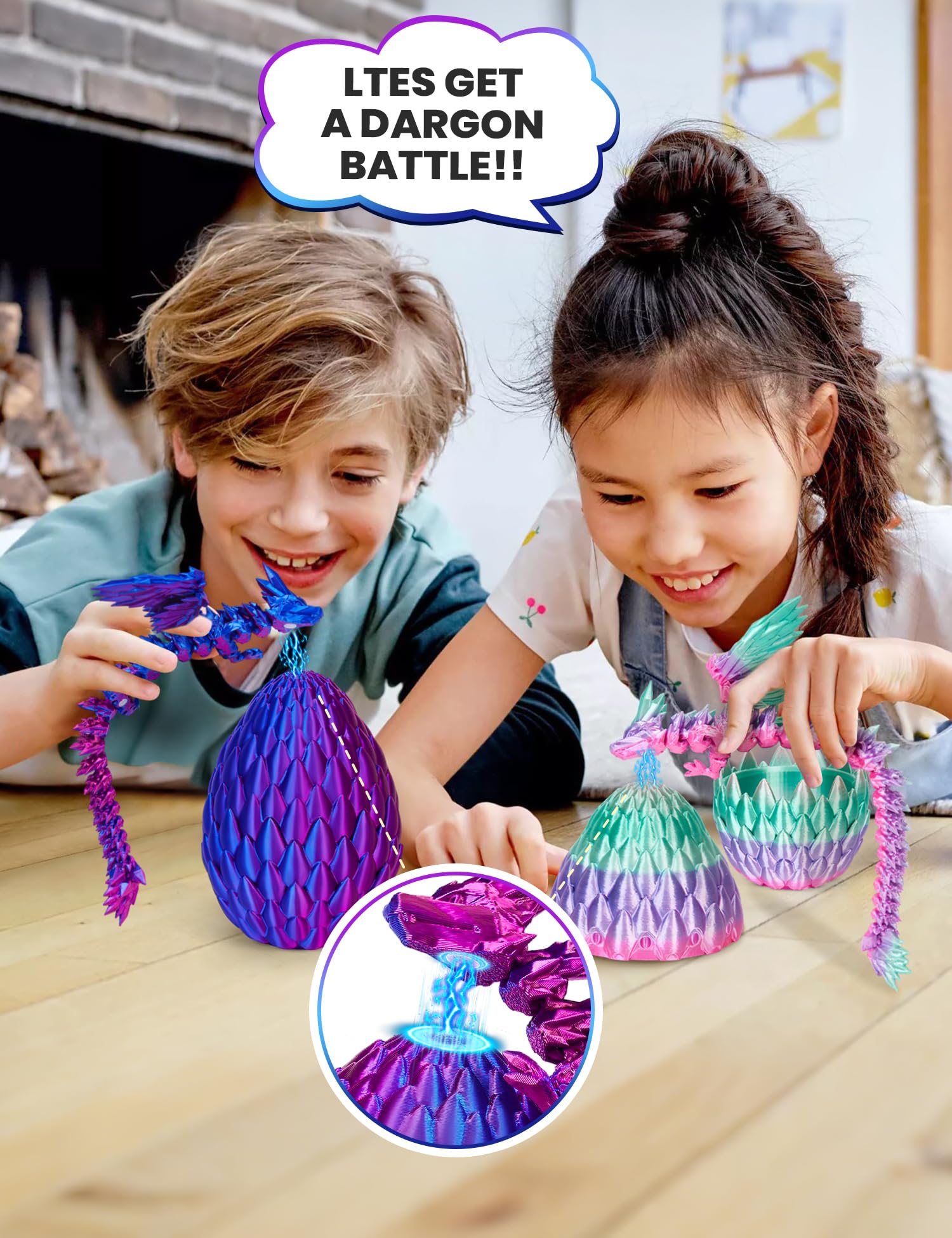 Magnetic Dragon Egg, 3D Printed Dragons for Home Decor Fridge Magnets (Flying Dragon J), 7 cm x 7 cm x 10 cm - Image 2
