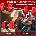 Soozier 2-In-1 Dumbbell & Barbell Adjustable Set Strength Muscle Exercise Fitness Plate Bar Clamp Rod Home Gym Sports Area