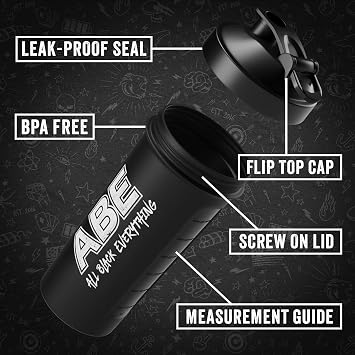 Applied Nutrition Bundle ABE Pre Workout 375g + ABE Black Shaker 700ml | All Black Everything Pre Workout Powder, Energy Drink, Physical Performance, Creatine, Beta Alanine, Caffeine (Sour Apple)