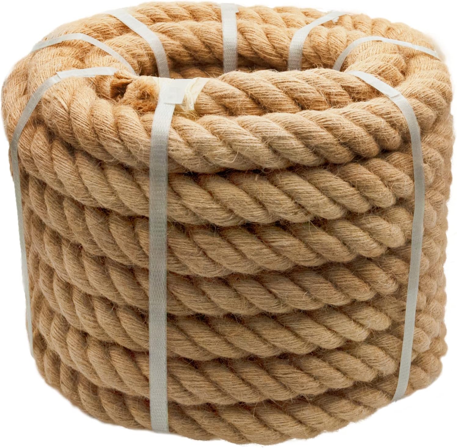 Manila Rope (1-1/2 Inch x 15 Feet), Natural Thick Hemp Rope, Twisted ...