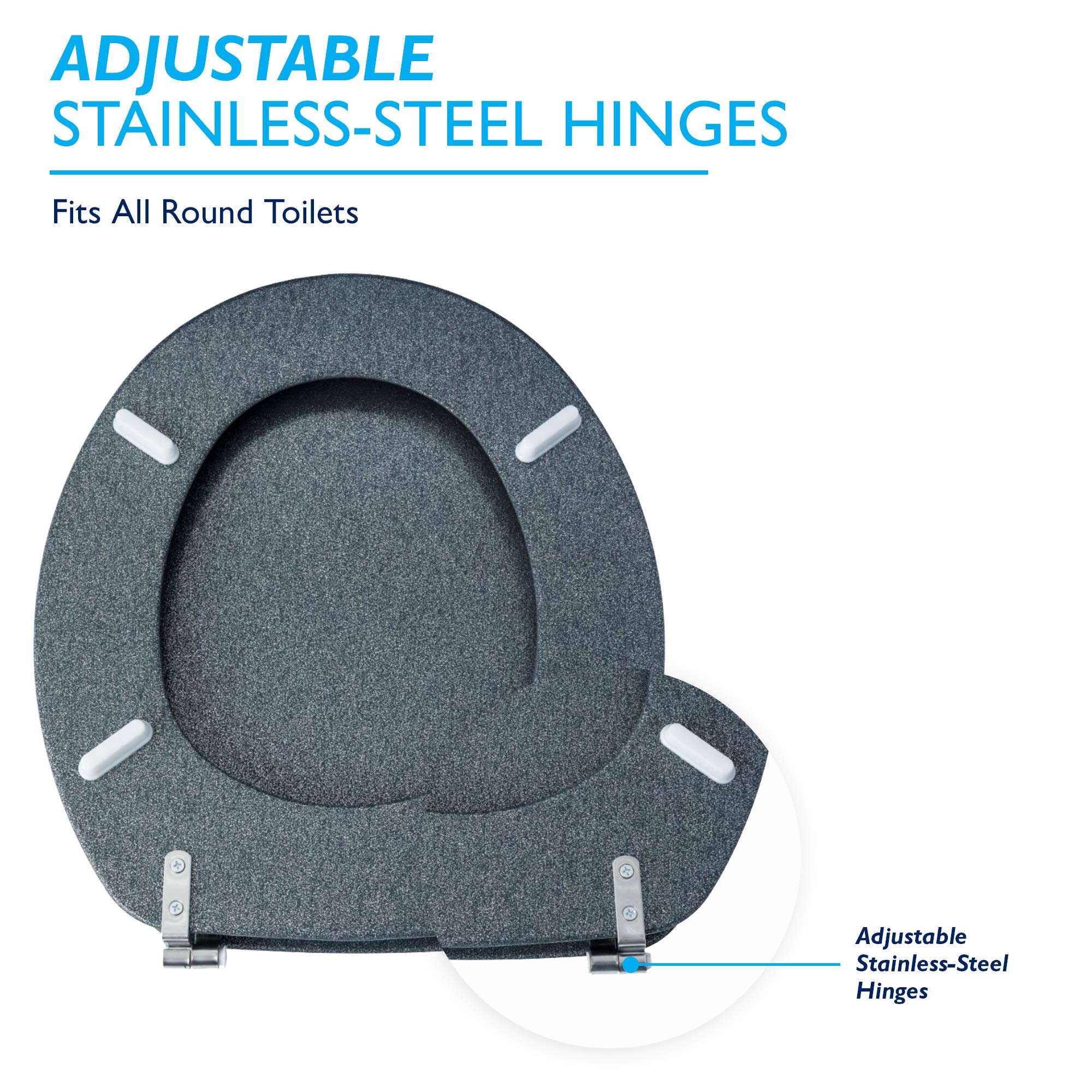 Blue Canyon Hampton Glitter MDF Toilet Seat - Image 4