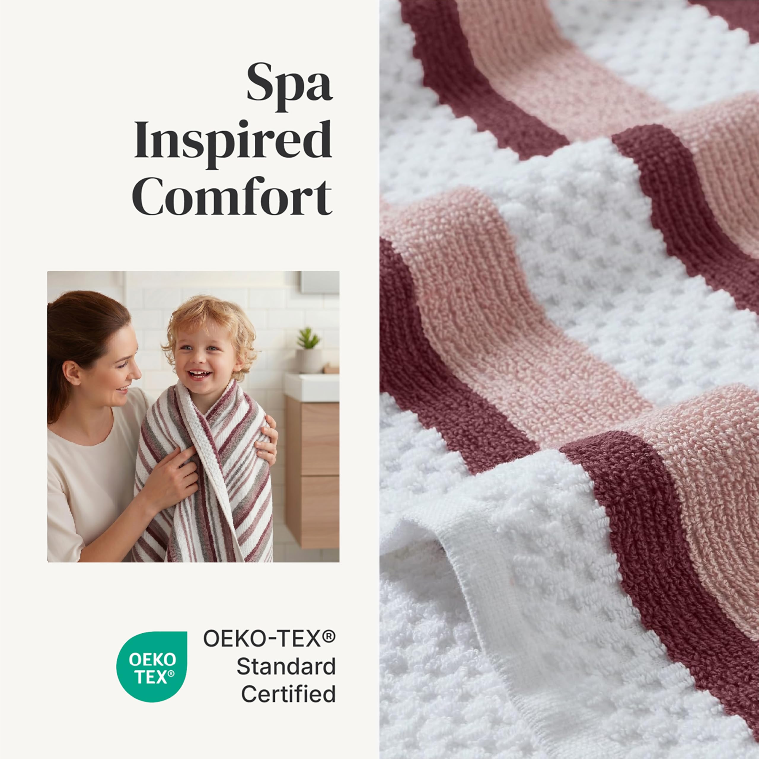 Modern Threads Pax 6-częściowy zestaw dwustronnych ręczników żakardowych, barwionych przędzą, ręczniki kąpielowe, ręczniki do rąk i ściereczki do prania, bardzo chłonne i szybkoschnące, 100% czesana