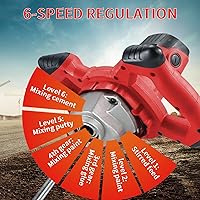 Vista 3 de Concrete Mixer 2100W Cement Mixer,Handheld Concrete Mixer for Drill,with 6 Adjustable Speed,Portable Electric Cement Mixer for Mixing Mud,Mortar