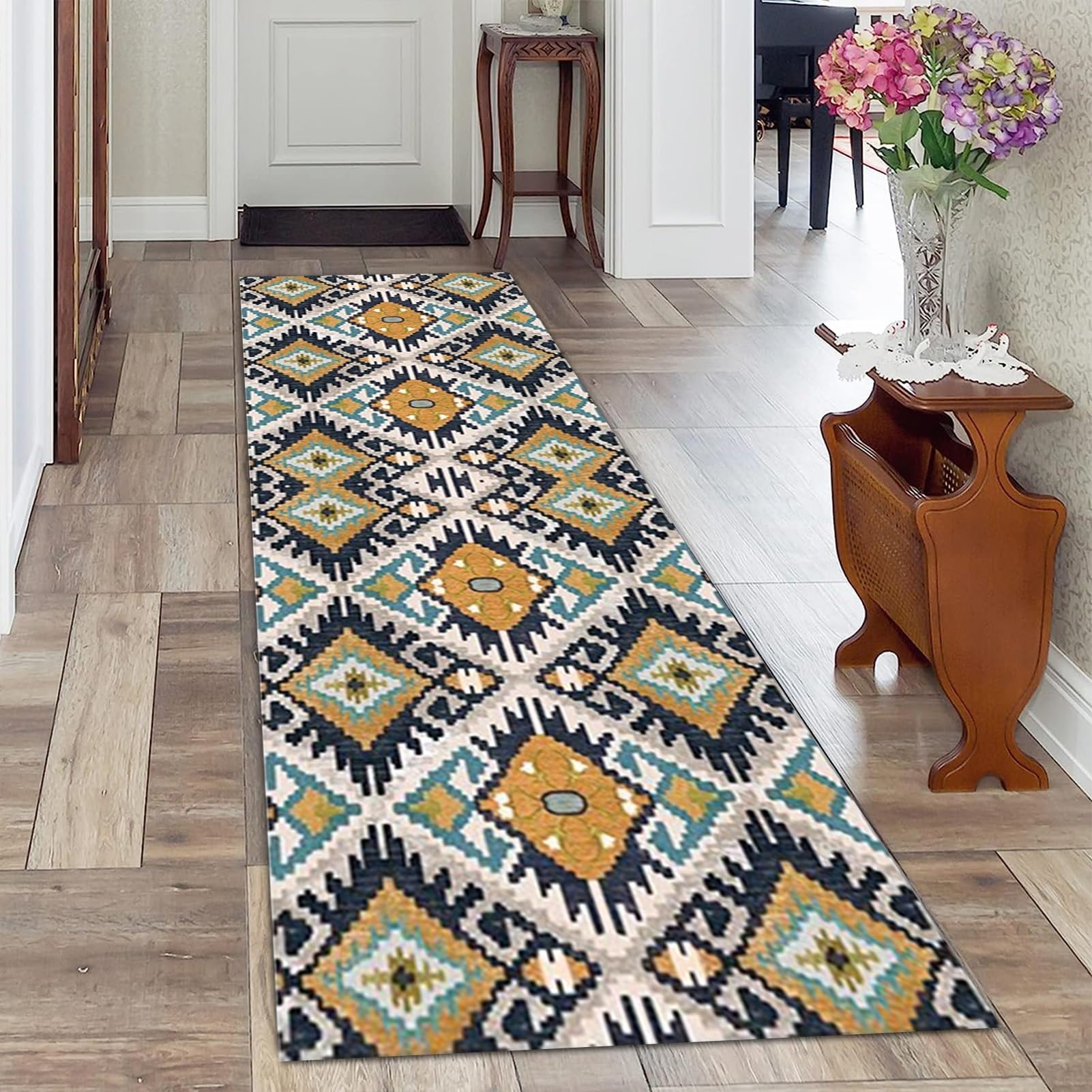 Läuferteppich Für Flur & Eingang – Weicher, Waschbarer Teppich Mit Rutschfestem Gummirücken, 60x330 Cm