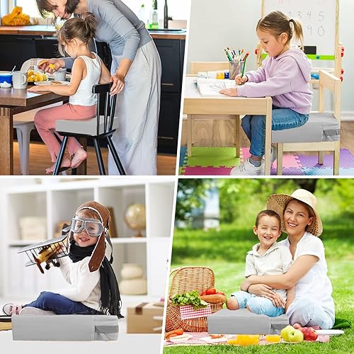 Miniatura 6 de Asiento elevador para mesa de comedor, lavable, grueso, resistente, portátil, elevador, para niños pequeños, fácil de limpiar, cojín de asiento