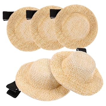 NOLITOY 5 Pcs Miniature Hat Hair Clips for Girls Cute Decorative Hair Accessories Small Jazz Hat Hairpins for Boys and Girls Parties and Dress-Up