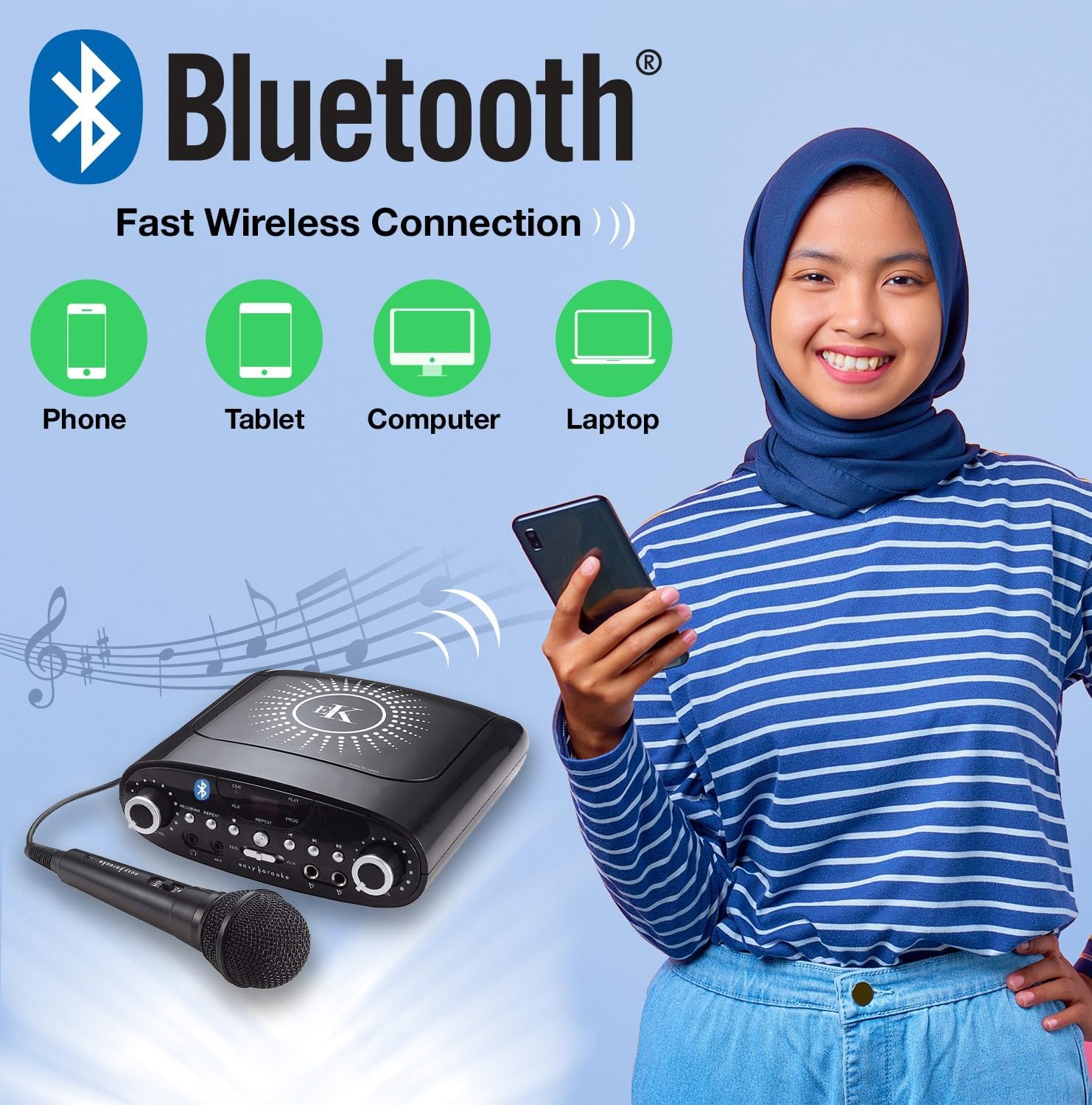 Bluetooth connectivity diagram for Easy Karaoke Machine