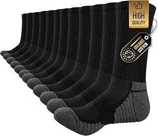 TANSTC Mens Socks Wicking Breathable Cushion Comfortable Casual Crew Socks Outdoor Multipack Performance Hiking Trekking W...