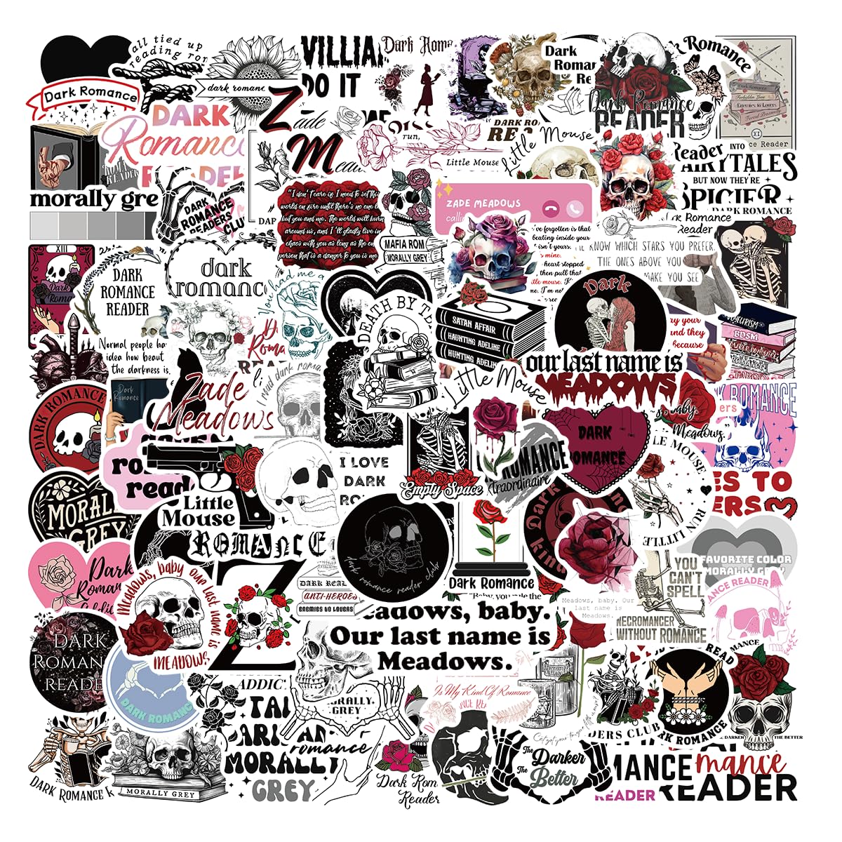 100 PCS Dark Romance Stickers,Bookish Reading Stickers for Kindle,Romance Stickers for Adult,Book Lovers Gifts