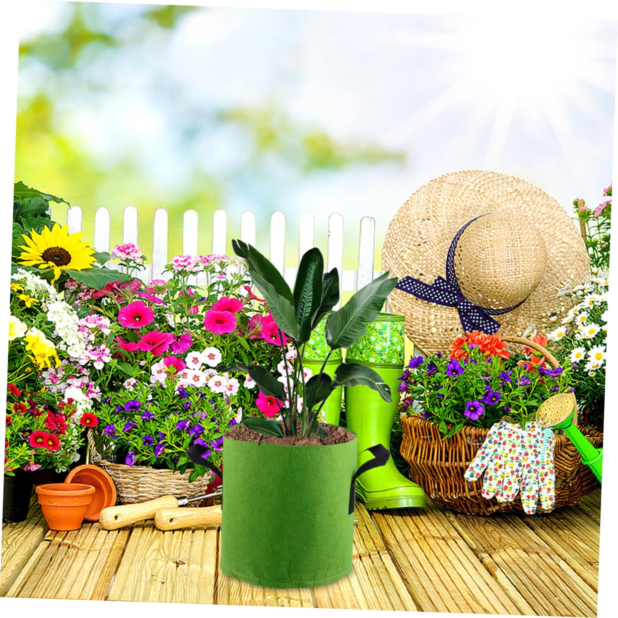 4piezas Plantar Macetas de Tela Bolsa para Cultivo de Papa Contenedor de Fieltro para Plantas Uso Jardín o Terraza