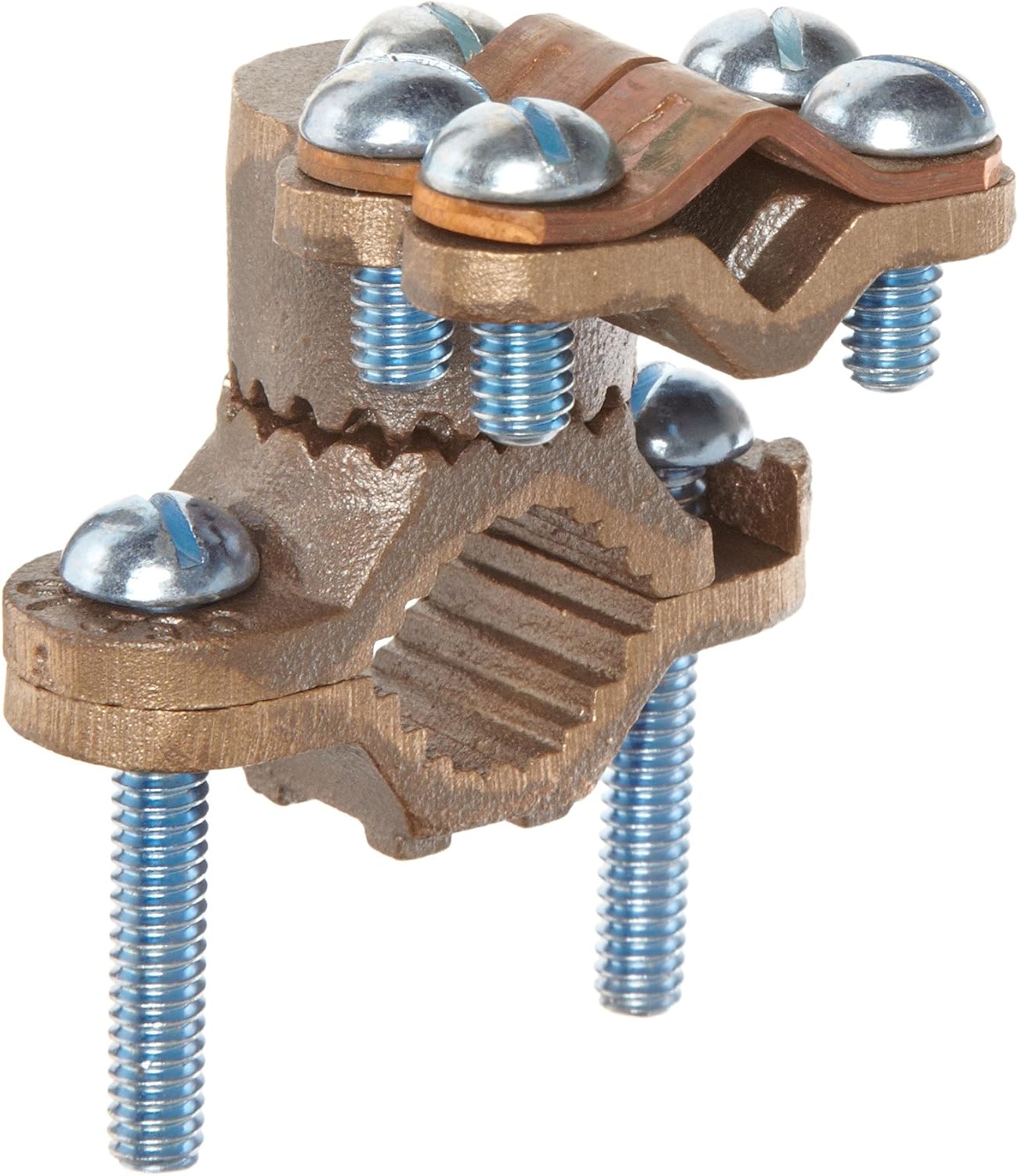 Morris Products 91694 Ground Clamp, With Adaptor, For Armored and Unarmored Wire, 8-4/0 Wire Range, 2-1/4" - 4" Water Pipe Range