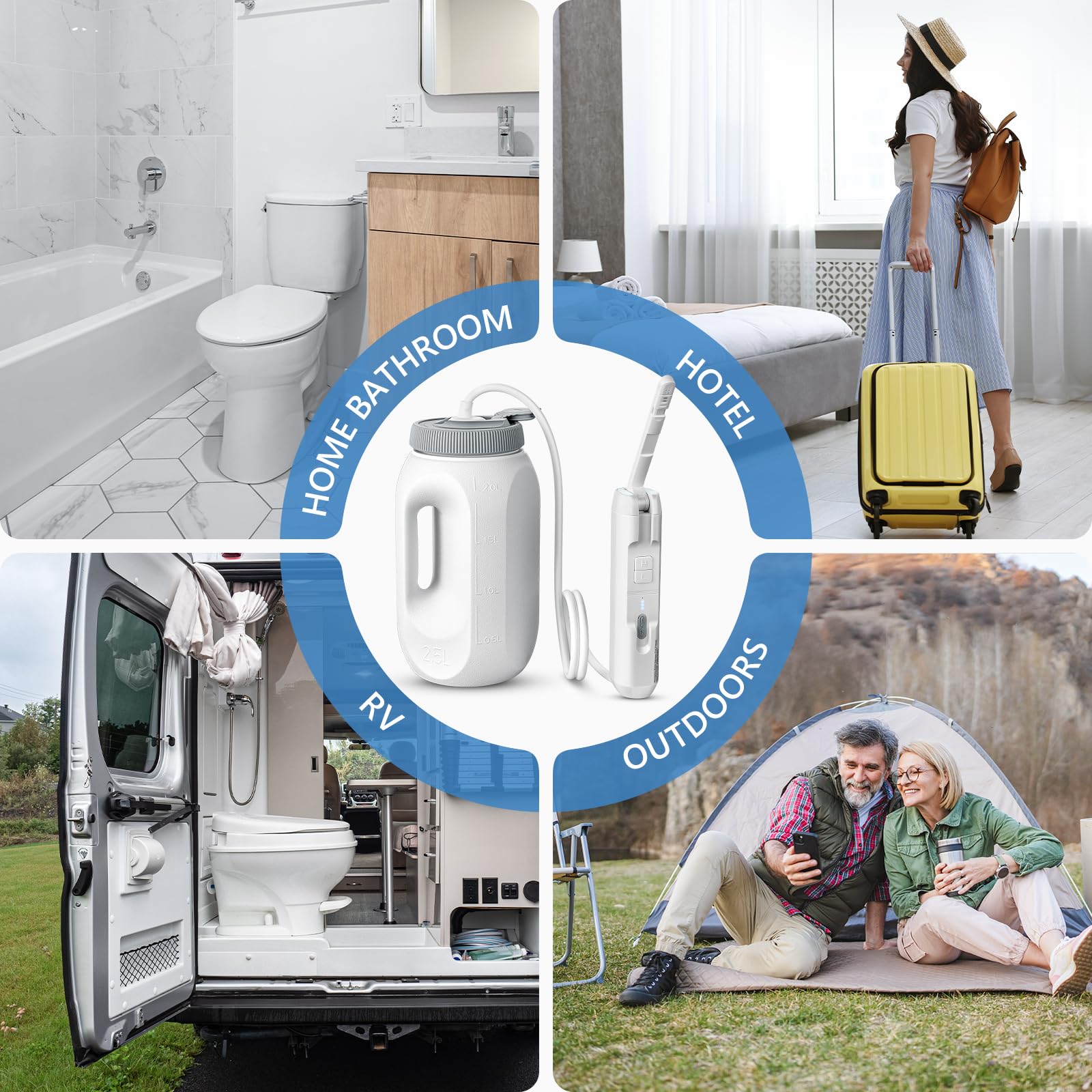 Travel Bidet for Home Hotel use Portable Bidet for Travel with Adjustable High Pressure Flush Angle IPX7 Waterproof — view 2