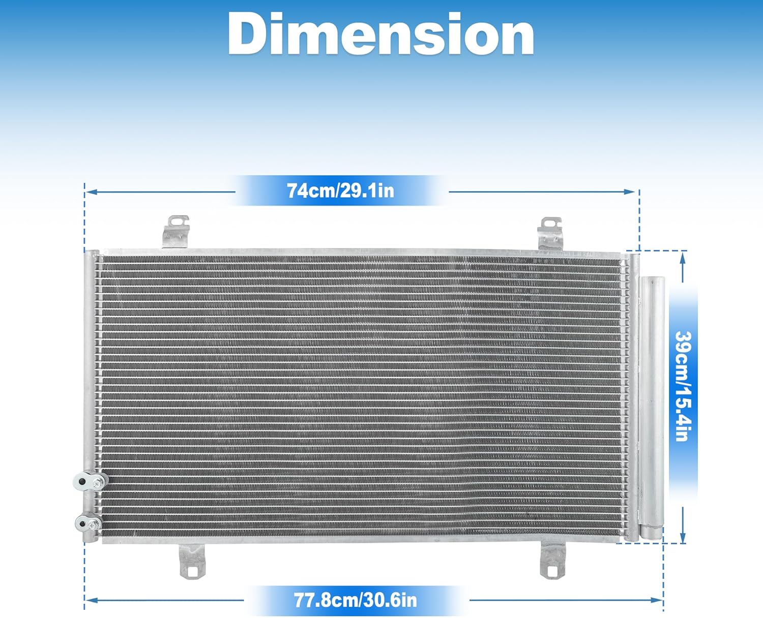 Air Conditioning A/C Condenser for Toyota Camry 2012-2017 for Toyota Avalon 2013-2018 3.5L with Receiver Drier Bracket 3995/8846006230/8846033170 Parallel Flow Folded Fin 5mm