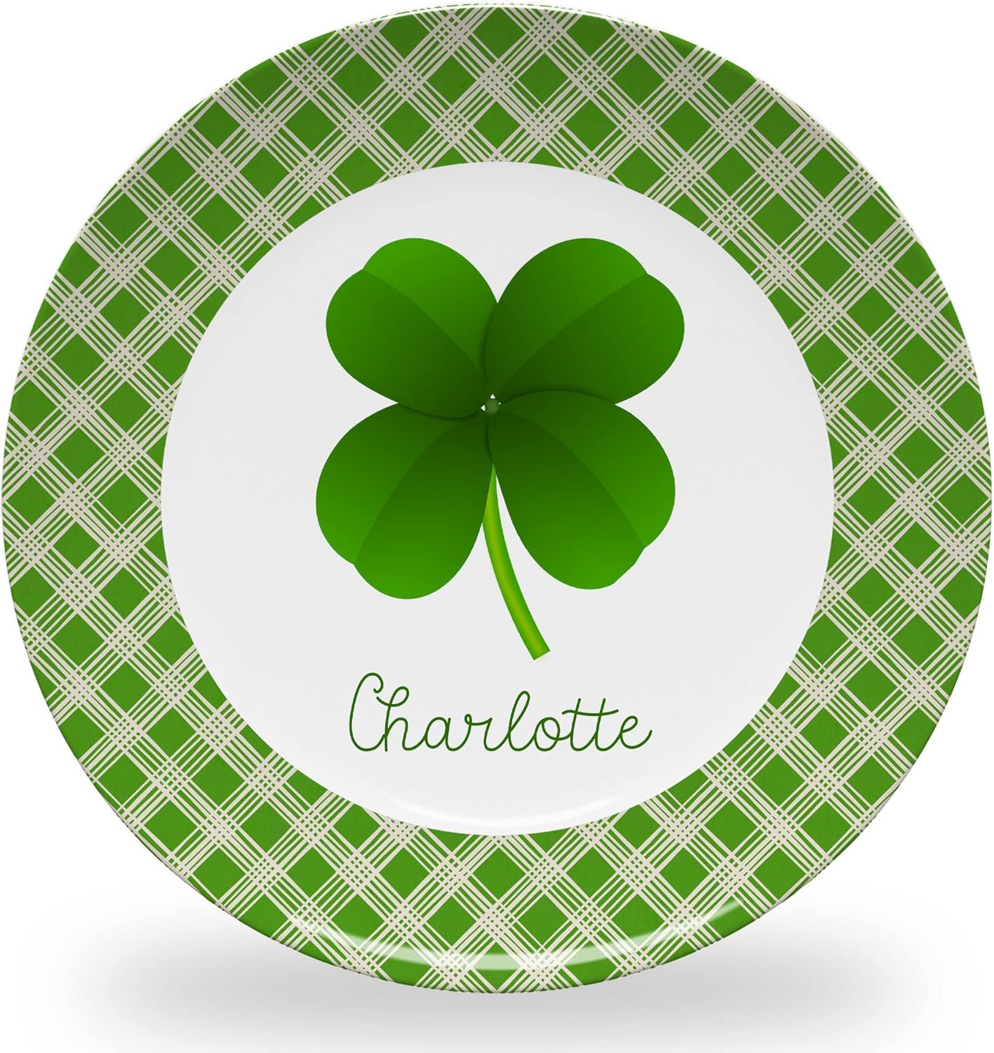 Tiny Expressions - Personalized Holiday Plates for Kids with Customized Name | BPA Free | Dishwasher Safe | Made in the USA (St. Patrick's Day Plate)