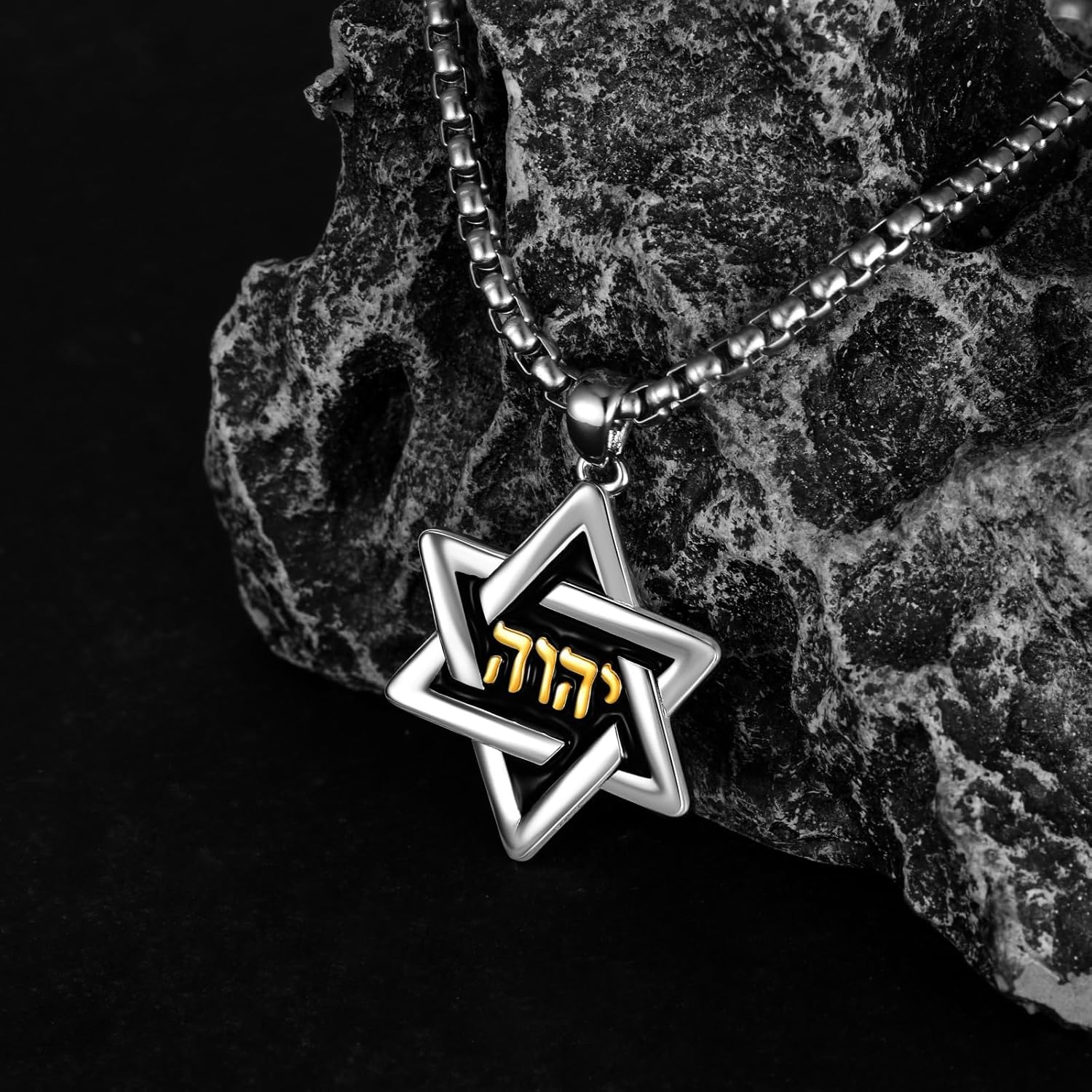 Star of David Necklace 925 Sterling Silver Jewish Star Pendnat with Name Of God YHWH Jewelry Gift for Men Women - Image 2