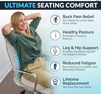 ComfiLife Premium Gel & Memory Foam Seat Cushion Doctor Recommended Office Chair Cushion, Car Seat Cushion Chair Cushions for Back & Sciatica Pain Relief Seat Cushions for Office & Desk (Beige)