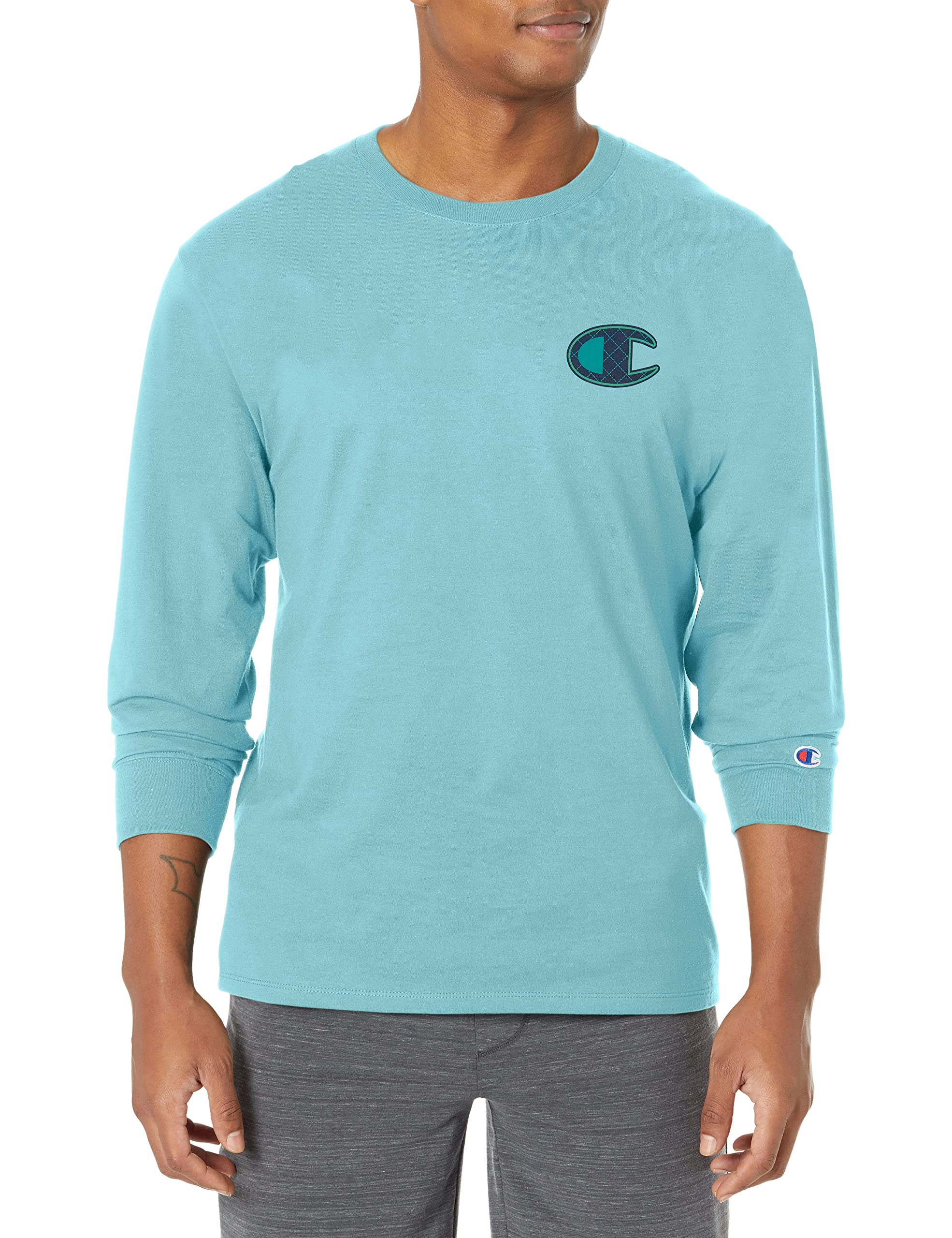Champion Men's Long Sleeve T-shirt, Classic T-shirt for Men (Reg. Or Big & Tall)