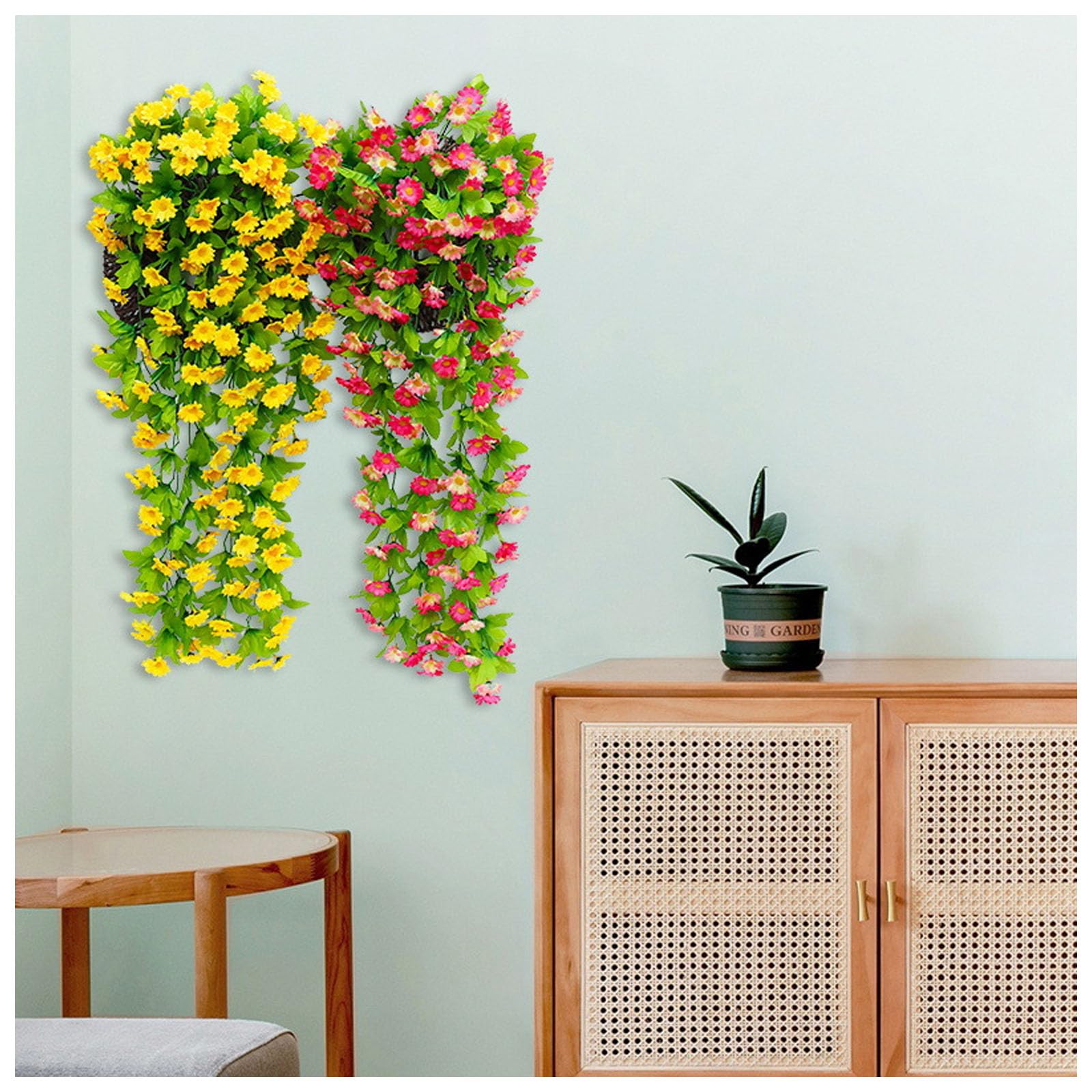 Künstliche Glyzinie, Hängepflanze für Haus, Garten, Wanddekoration, künstliche hängende Kunstblumen für Innenbereich, Veranda, Zimmer, Bauernhaus oder Gartendekoration im Freien (Farbe: C)