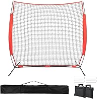 Wiseek 7x7ft Baseball Backstop Net with Carry Bag - Portable Ball Stop Barrier for Softball, Lacrosse, Backyard Practice