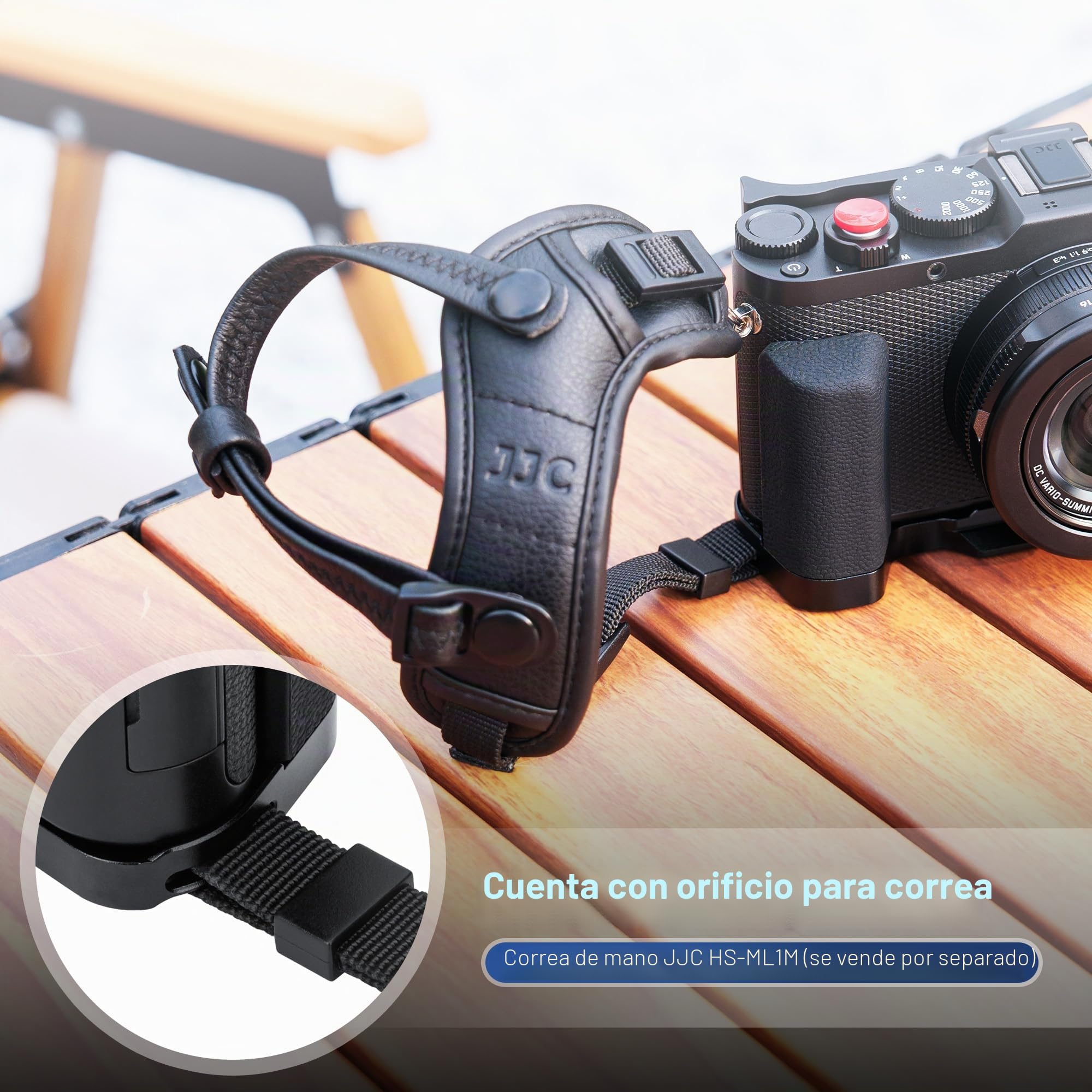 JJC Empuñadura de Metal para cámara Leica D-LUX8 con diseño de liberación rápida Tipo Arca Swiss Que Mejora la sensación de Mano para la grabación de Video Youtuber Vlogger