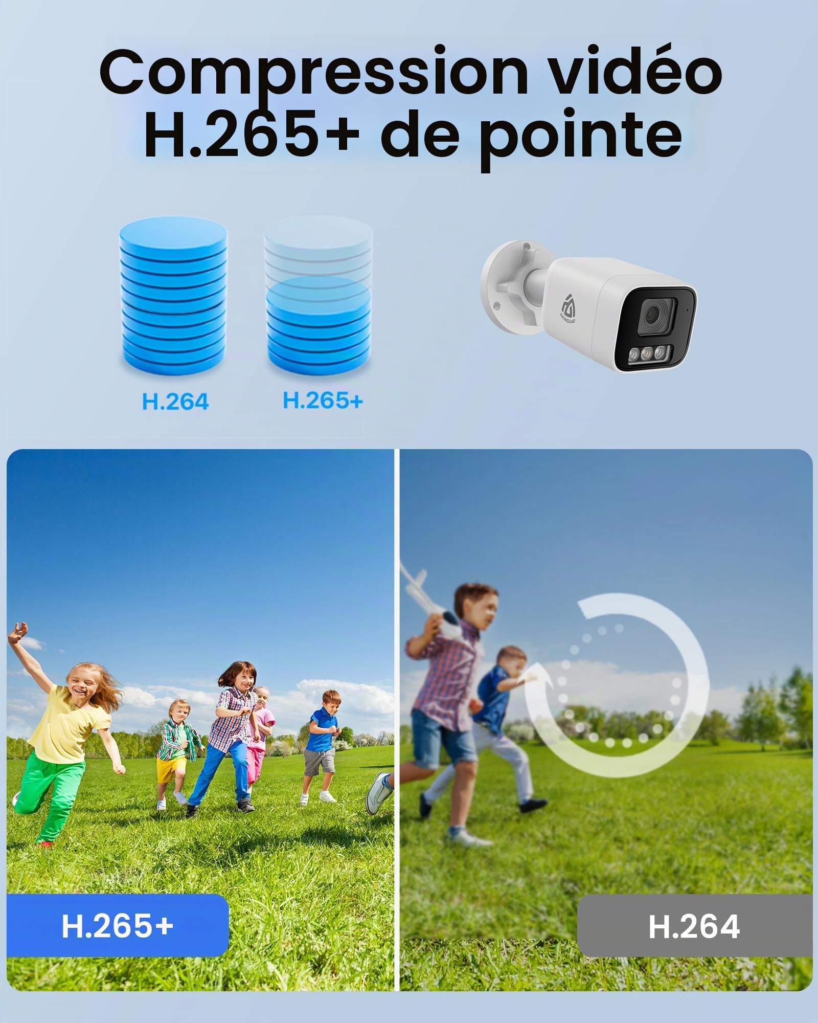 4K 8MP UHD Caméra IP PoE Extérieure avec Carte Mémoire de 32 Go