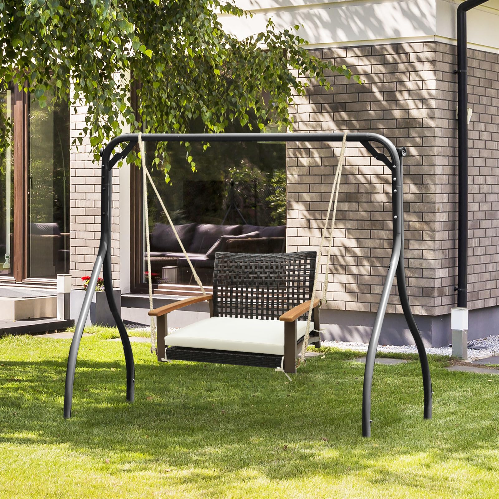 Swing With Foot Wicker Porch Swing Dortala Products For Sale