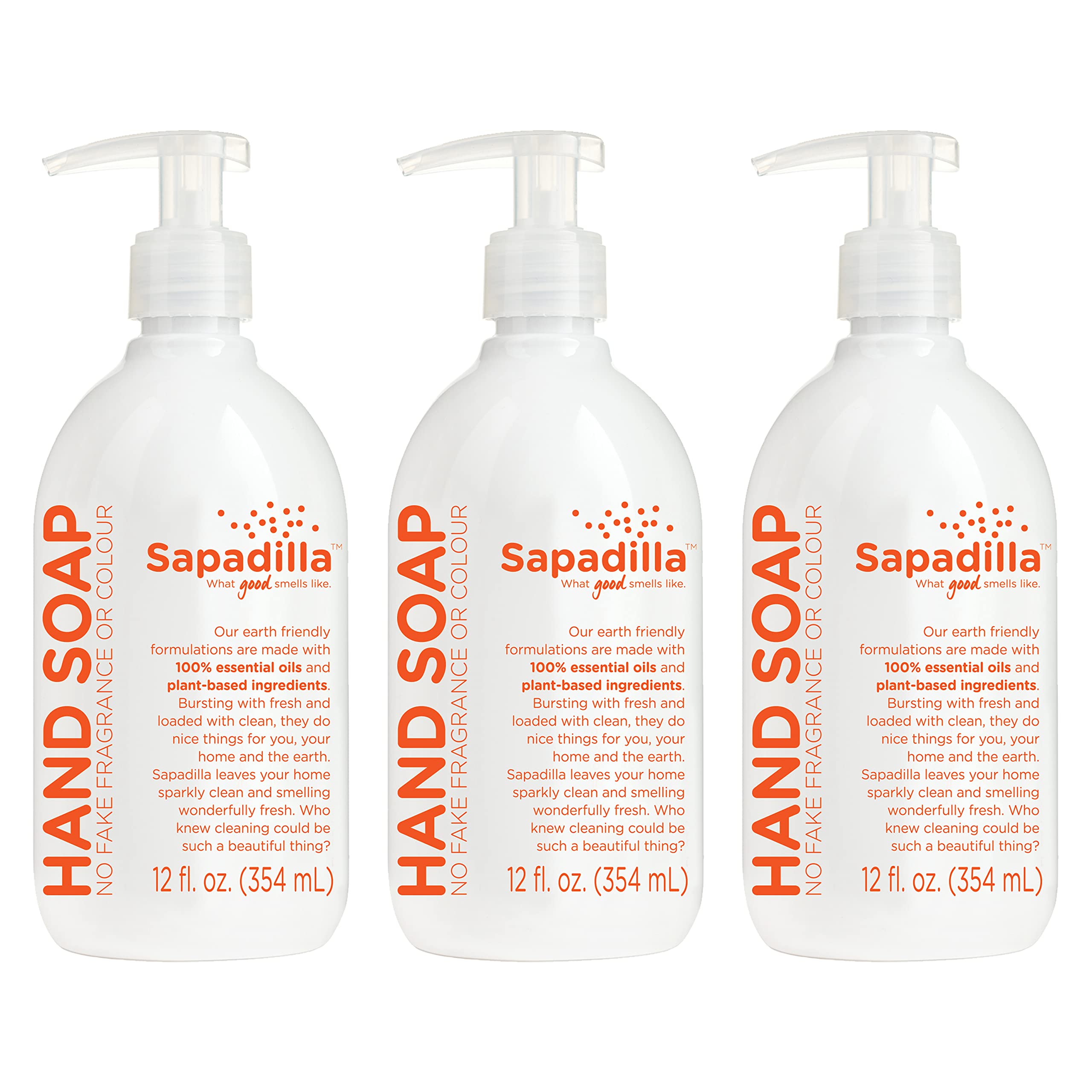 Sapadilla Liquid Hand Soap - Grapefruit + Bergamot - Made with 100% Pure Essential Oil Blends, Cleansing & Moisturizing, Aromatic & Fragrant Hand Soap