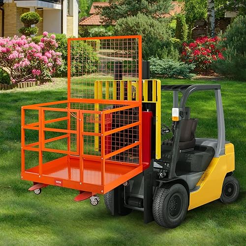 Miniatura 8 de BestEquip Jaula de seguridad para carretilla elevadora, cesta de hombre de 43 x 45 pulgadas, plataforma de trabajo de carretilla elevadora de