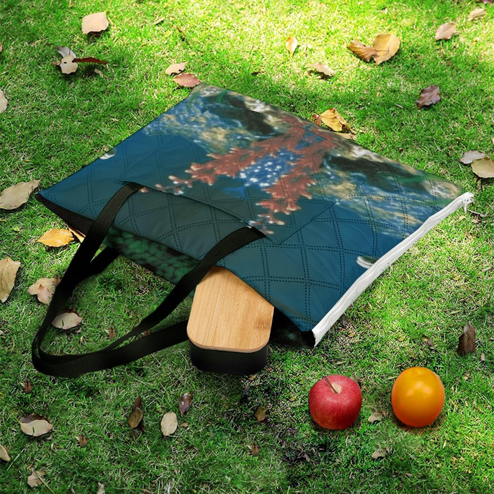 Manta de picnic para la playa, tapete familiar, portátil, grande, manta de picnic con estampado biológico, plegable, duradera, para playa, camping, césped, parque, accesorios