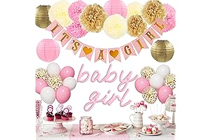 Ouddy Pink Party Decorations for Baby Girl Shower