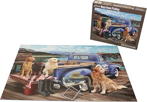 Miniatura 5 de Vermont Christmas Company Dogs Gone Fishing - Rompecabezas de 550 piezas para adultos y familias - Bonitos rompecabezas de perros con piezas