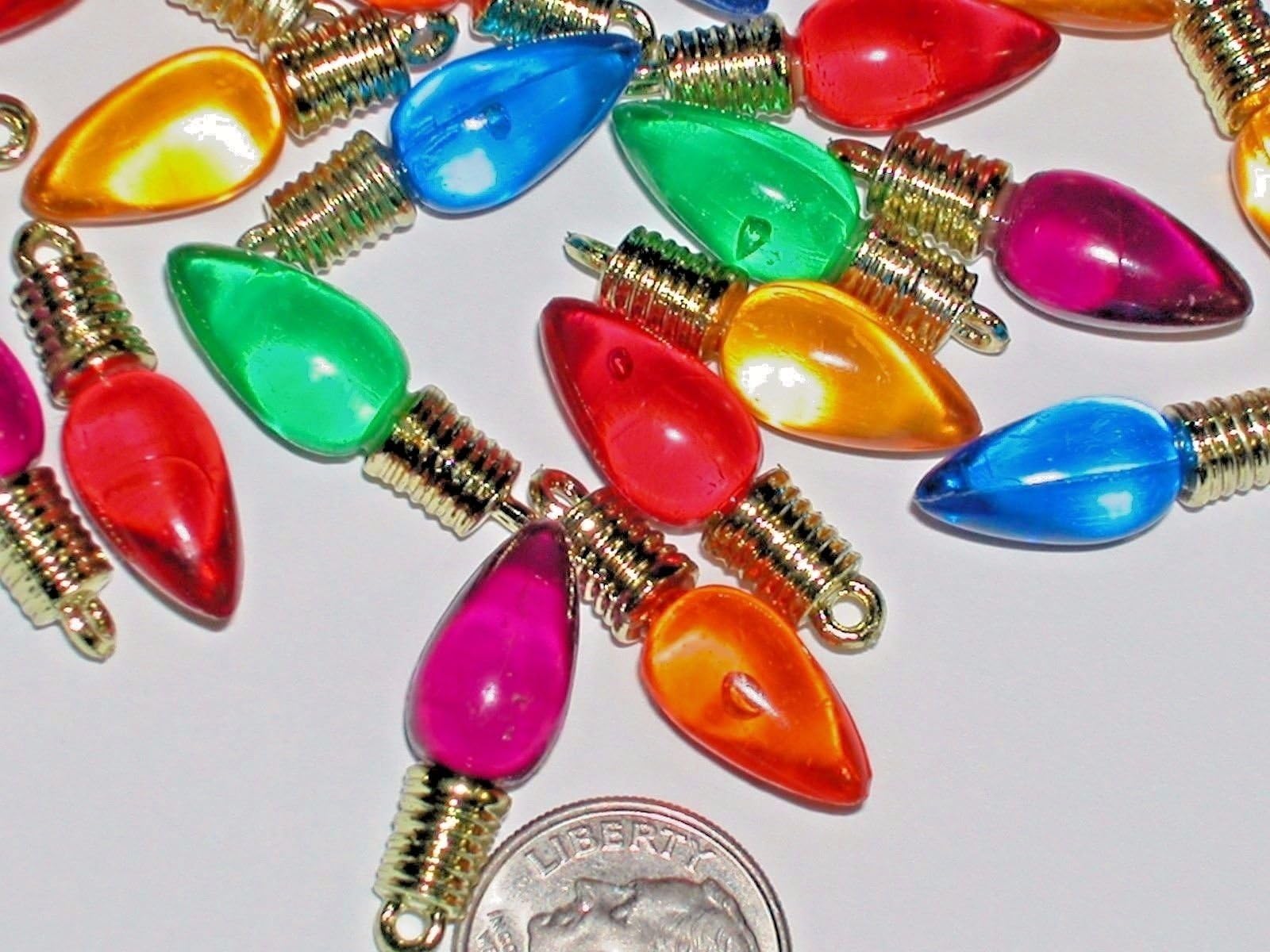10 Lot Christmas Lights bulb charm beads craft findings~ Jewelry Making Supply Pendant Bracelet DIY Crafting by Wholesale Charms
