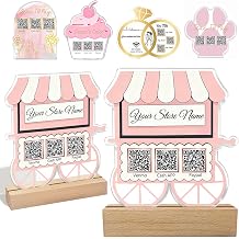 Custom Business QR Code Sign Personalized Acrylic QR Plaque with Stand Scan to Pay Venmo Paypal CashApp Zelle Instagram Tiktok Beauty Pet Store Salon Hairdressers