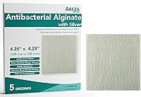 Vista 1 de Plata alginate (alginate antibacterianos con plata) 4.25"x4.25" estéril; 5 Vendajes Por Caja (1) (4.25" x 4.25"), 1