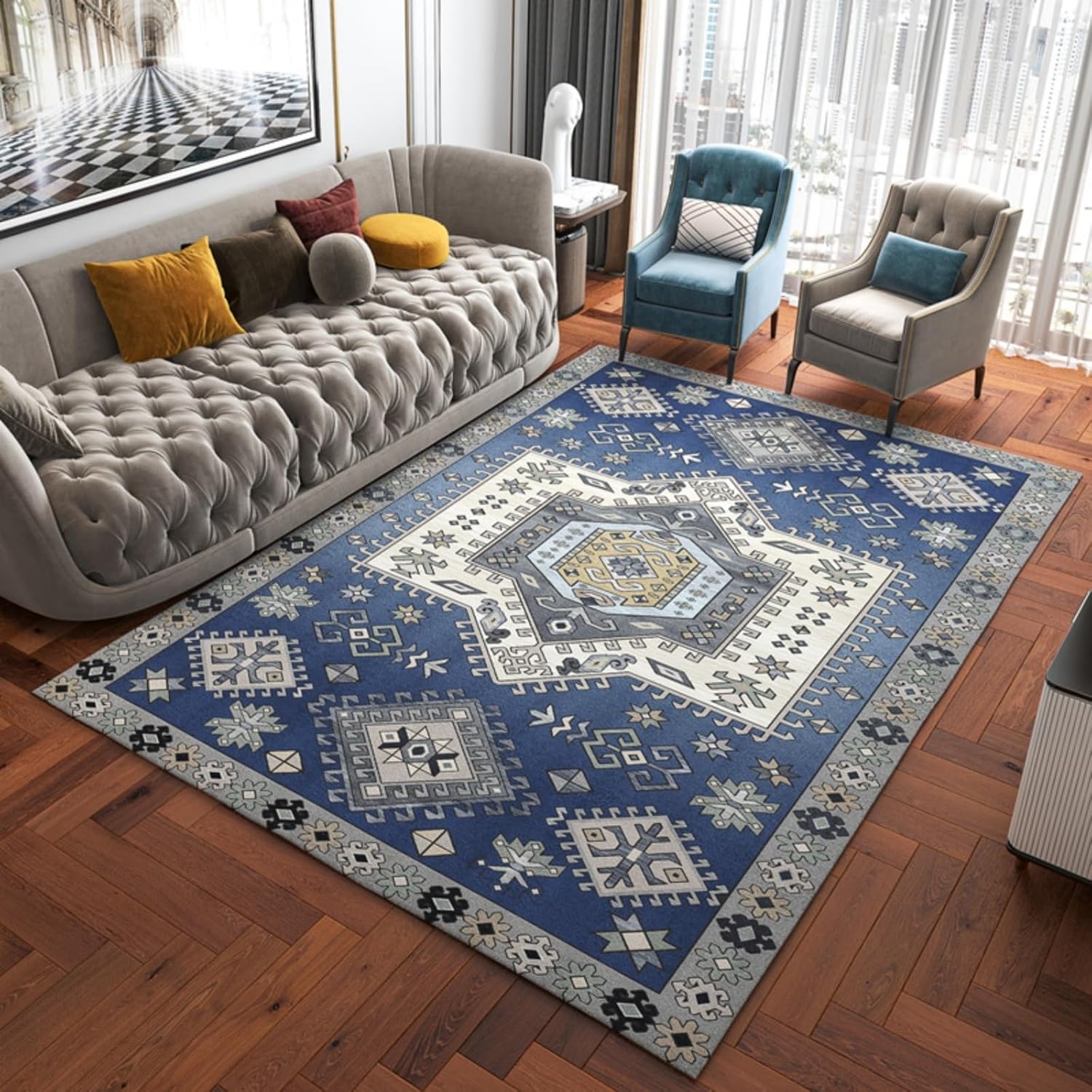 Graphene Electric Heated Carpet, Soft Plush Heated Rug, Heated Floor Mat with Remote Control, Non Slip Backing&Fast Heating, for Office Sofa Study Playroom(C,80 * 160cm)