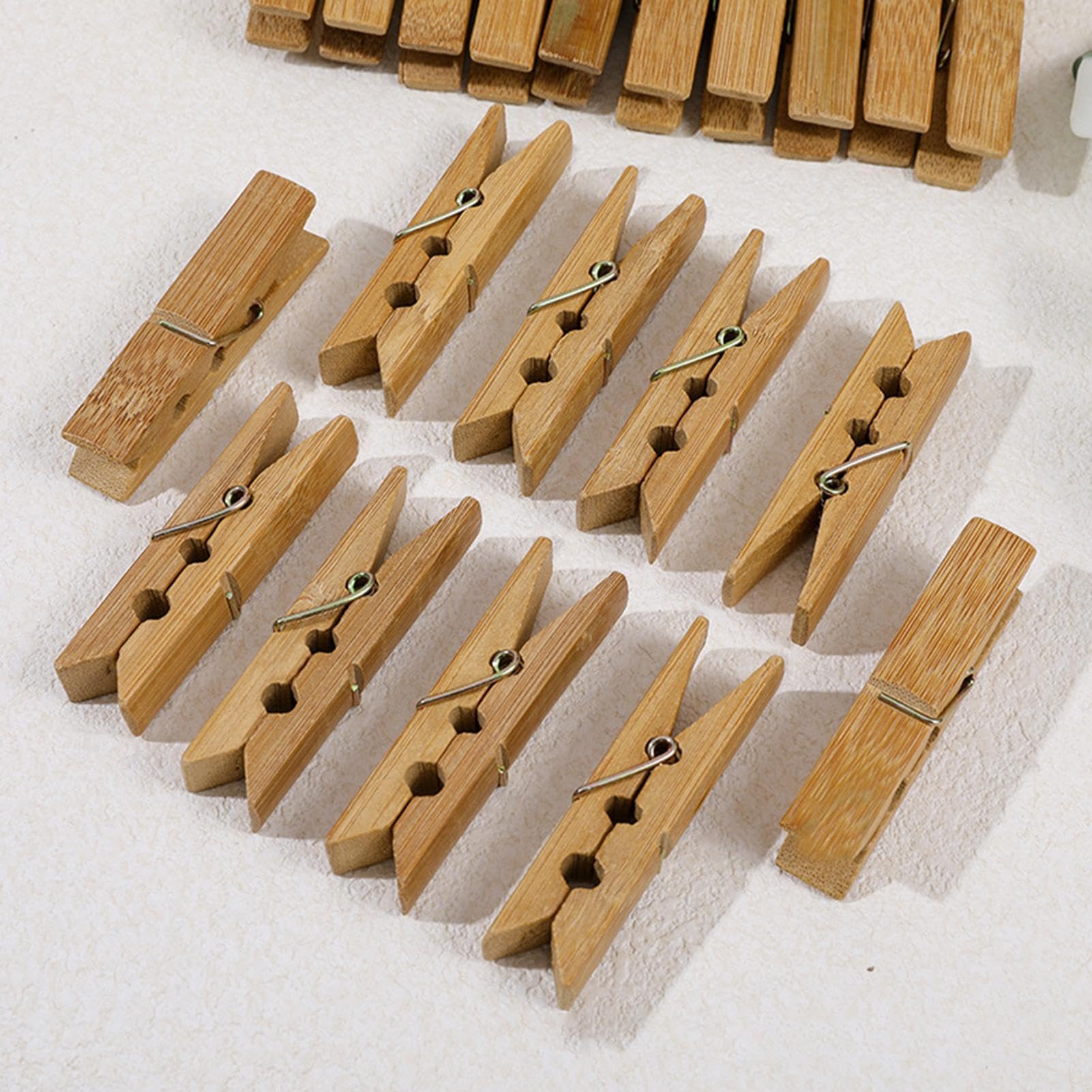 Mollette grandi in legno, confezione da 60 mollette in legno con filo stretto, resistenti, per asciugare e decorare foto, vestiti, asciugamani, calze, biancheria intima