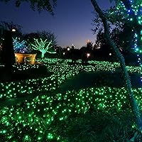 Vista 8 de TW SHINE Luces de Navidad verdes, 200 luces LED de Navidad para exteriores de 66 pies enchufables con 8 modos, cable verde impermeable, luz del día