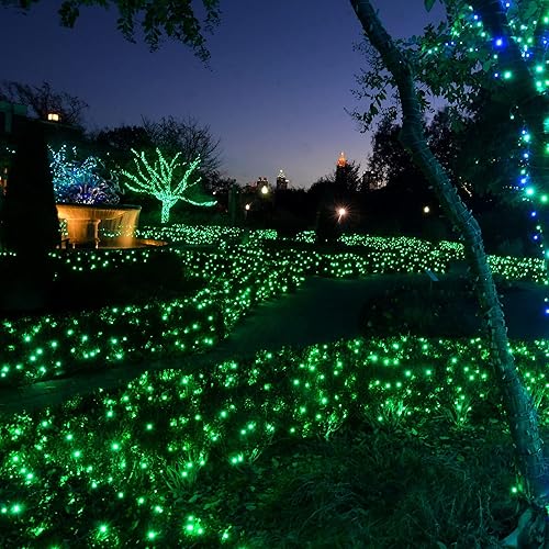 Miniatura 8 de TW SHINE Luces de Navidad verdes, 200 luces LED de Navidad para exteriores de 66 pies enchufables con 8 modos, cable verde impermeable, luz del día