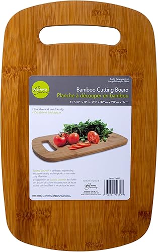 Luciano Housewares, Tabla de cortar de bambú clásica beige, 12.6 x 7.87 pulgadas, 12.75 x 7.87 pulgadas