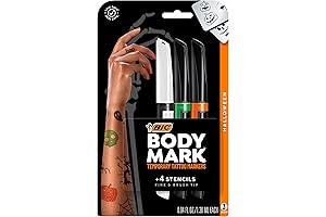 BIC BodyMark Halloween Pack: Spooky Stencils & Markers for DIY Halloween Costumes