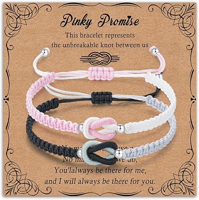 Dlihc Matching Love Knot Bracelets for Couples BFF Pinky Promise