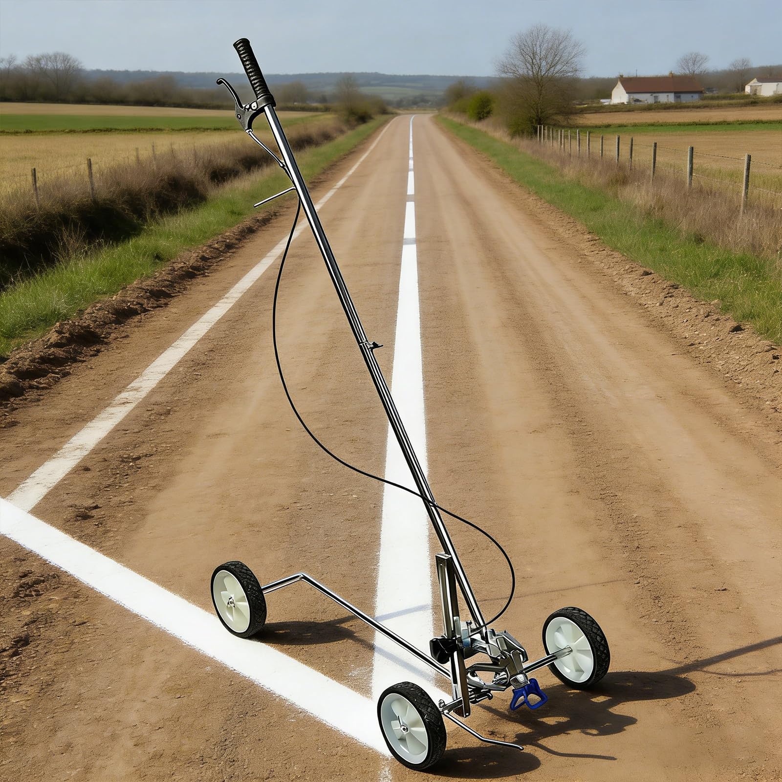 pedenencelia Road Marking Machine,Wheeled Line Marking Machine, For Grass, Turf, Works With Any Airless Sprayer, Quick Accurate Marking Great For Touch-Ups And Smaller Line Jobs
